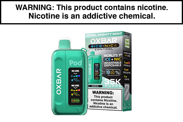 OXBAR ICE-NIC 35K DISPOSABLE VAPE POD JUICE EDITION Jewel Mighty Mint