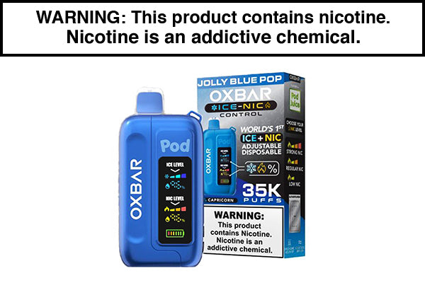 OXBAR ICE-NIC 35K DISPOSABLE VAPE POD JUICE EDITION Jolly Blue Pop