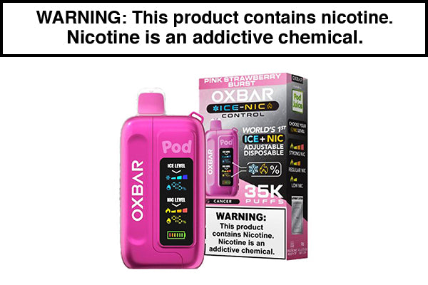 OXBAR ICE-NIC 35K DISPOSABLE VAPE POD JUICE EDITION Pink Strawberry Burst