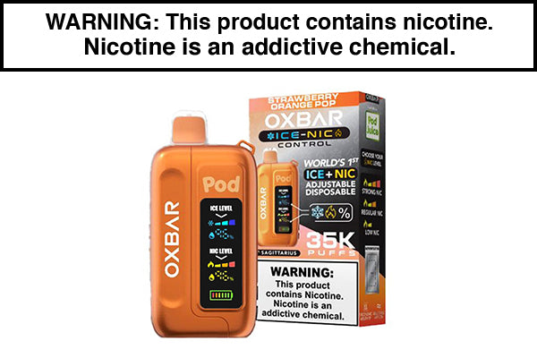 OXBAR ICE-NIC 35K DISPOSABLE VAPE POD JUICE EDITION Strawberry Orange Pop