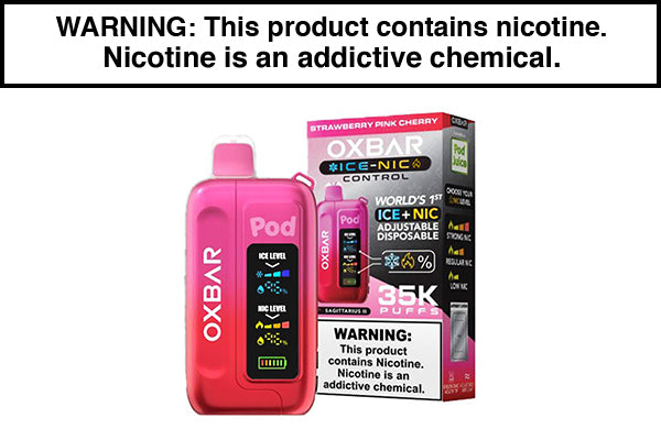 OXBAR ICE-NIC 35K DISPOSABLE VAPE POD JUICE EDITION Strawberry Pink Cherry