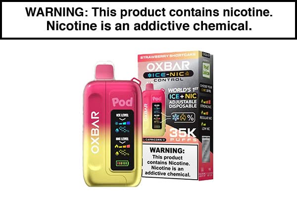 OXBAR ICE-NIC 35K DISPOSABLE VAPE POD JUICE EDITION OXBAR ICE-NIC 35K DISPOSABLE VAPE POD JUICE EDITION