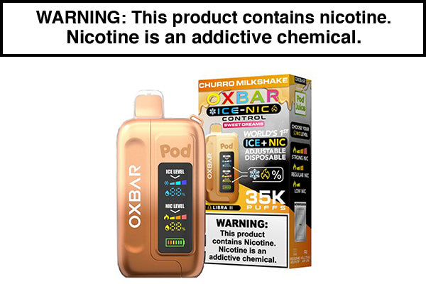 OXBAR ICE-NIC 35K DISPOSABLE VAPE POD JUICE EDITION Churro Milkshake