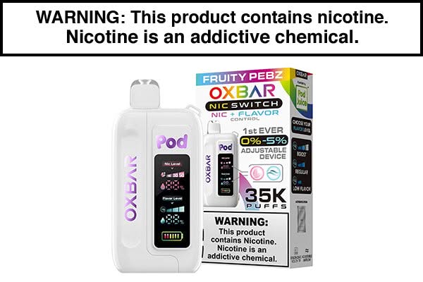 OXBAR X POD JUICE NIC SWITCH 35K DISPOSABLE VAPE OXBAR X POD JUICE NIC SWITCH 35K DISPOSABLE VAPE
