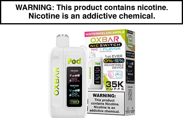 OXBAR X POD JUICE NIC SWITCH 35K DISPOSABLE VAPE Watermelon Apple