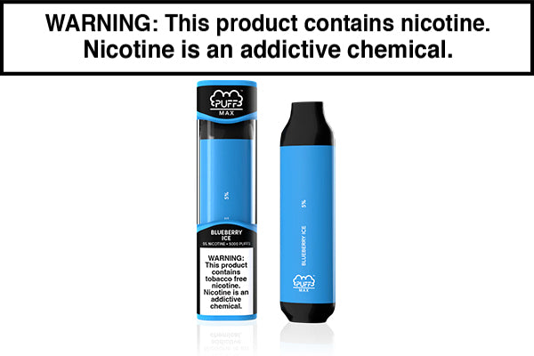 PUFF BAR PUFF MAX DISPOSABLE VAPE - 5000 PUFFS Blueberry Ice