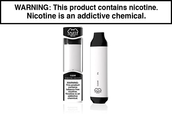 PUFF BAR PUFF MAX DISPOSABLE VAPE - 5000 PUFFS Clear