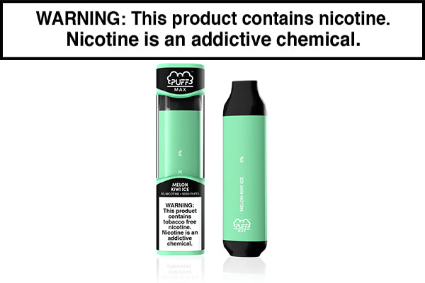 PUFF BAR PUFF MAX DISPOSABLE VAPE - 5000 PUFFS Melon Kiwi Ice
