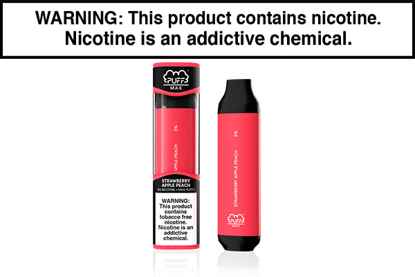 PUFF BAR PUFF MAX DISPOSABLE VAPE - 5000 PUFFS Strawberry Apple Peach