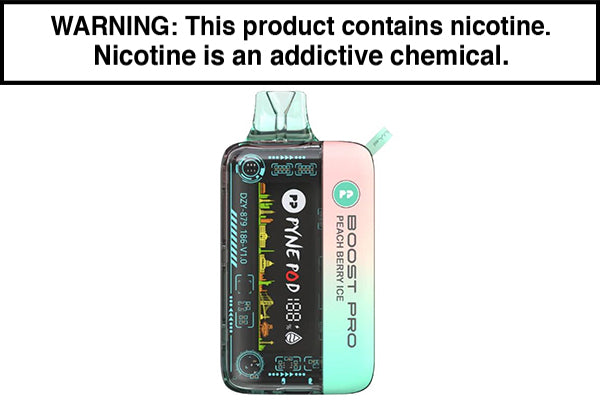 PYNE POD BOOST PRO 20K DISPOSABLE VAPE - 20,000 PUFFS Peach Berry Ice