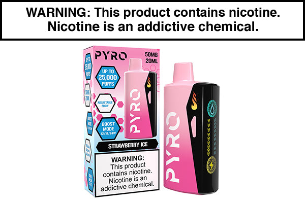 PYRO BOOST DISPOSABLE VAPE - 25000 PUFFS Strawberry Ice