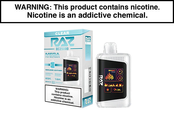 RAZ DC25000 DISPSOABLE VAPE - 25,000 Puffs Clear