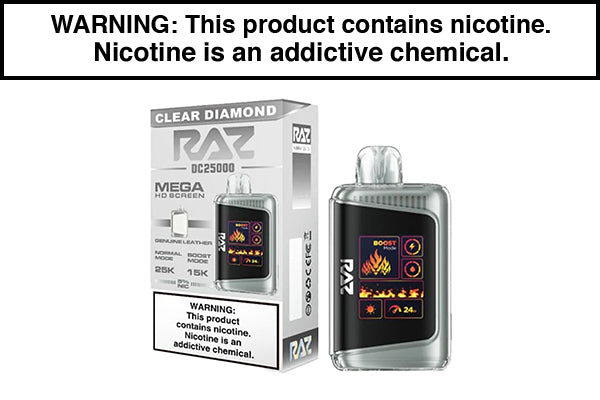 RAZ DC25000 DISPSOABLE VAPE - 25,000 Puffs Clear Diamond