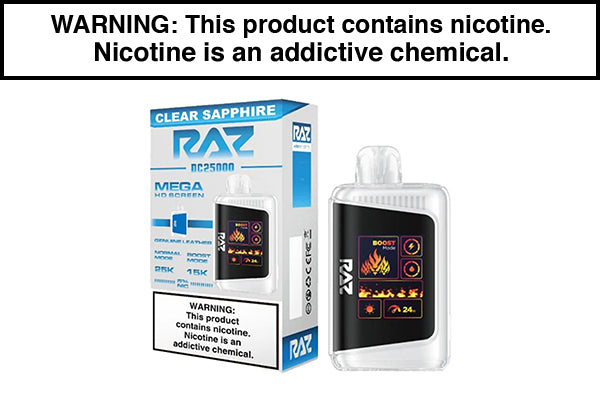 RAZ DC25000 DISPSOABLE VAPE - 25,000 Puffs Clear Sapphire