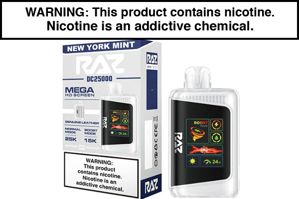 RAZ DC25000 DISPOSABLE VAPE - 25,000 Puffs New York Mint