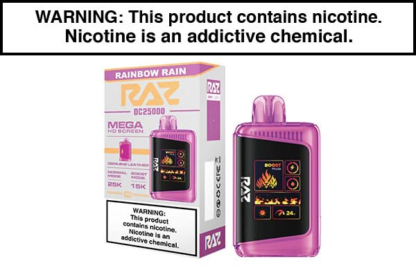 Rainbow Rain Raz Flavor RAZ DC25000 Vape - 25000 Puffs (All Flavors) Rainbow Rain Raz Flavor RAZ DC25000 Vape - 25000 Puffs (All Flavors)