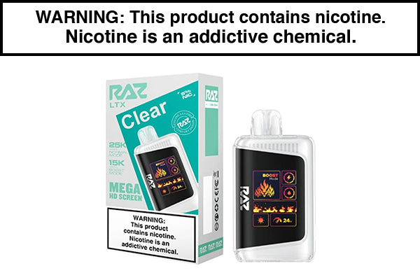 RAZ LTX 25K DISPOSABLE VAPE - 25,000 PUFFS Clear