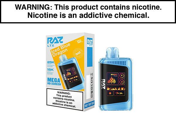 RAZ LTX 25K DISPOSABLE VAPE - 25,000 PUFFS Iced Blue Dragon