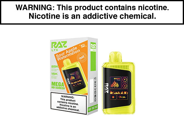 RAZ LTX 25K DISPOSABLE VAPE - 25,000 PUFFS Sour Apple Watermelon