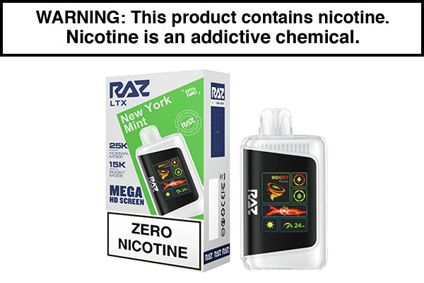 RAZ LTX 25K ZERO DISPOSABLE VAPE - 25,000 PUFFS New York Mint