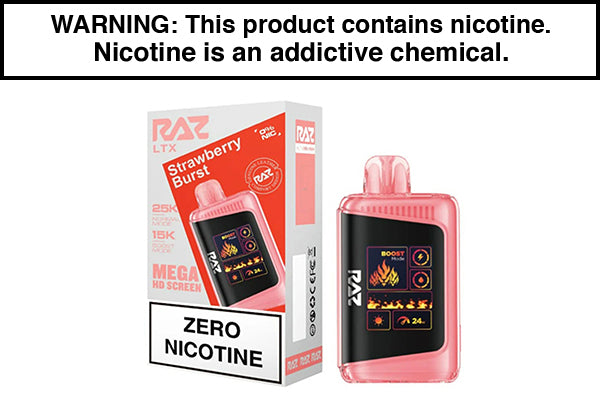 RAZ LTX 25K ZERO DISPOSABLE VAPE - 25,000 PUFFS Strawberry Burst