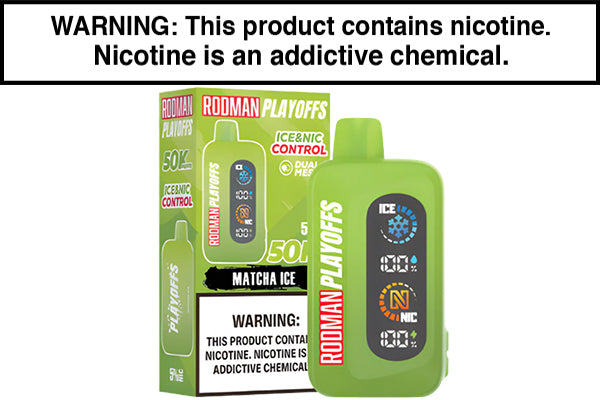 RODMAN PLAYOFFS DISPOSABLE VAPE - 50,000 PUFFS Matcha Ice