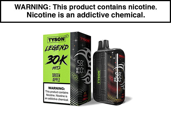 TYSON 2.0 LEGEND 30K DISPOSABLE VAPE - 30,000 PUFFS Green Apple