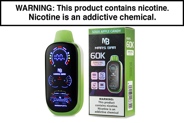 VRK MARS BAR 60K DISPOSABLE VAPE - 60,000 PUFFS Sour Apple Candy