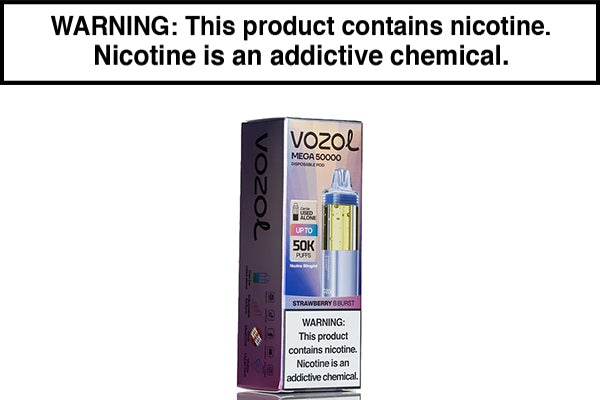 VOZOL MEGA 50K DISPOSABLE VAPE POD Strawberry B-Burst