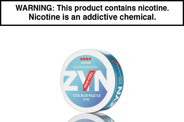 ZYN SLIM EUROPEAN NIC POUCHES Cool Blue Razz Ice 11mg Strong