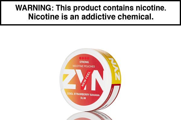 ZYN SLIM EUROPEAN NIC POUCHES Cool Strawberry Banana 11mg Strong
