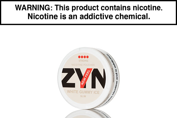 ZYN SLIM EUROPEAN NIC POUCHES White Gummy Ice 11mg Strong