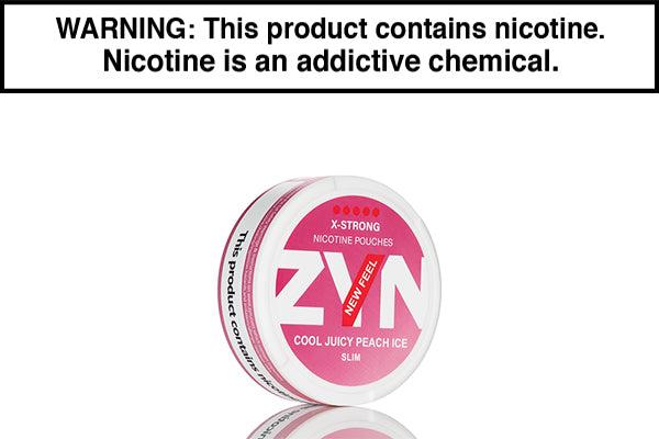 ZYN SLIM EUROPEAN NIC POUCHES Cool Juicy Peach Ice 18mg X-Strong