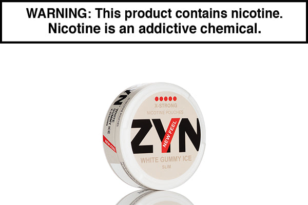 ZYN SLIM EUROPEAN NIC POUCHES White Gummy Ice 18mg X-Strong