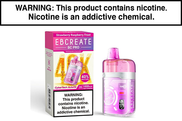 EB CREATE BC PRO DISPOSABLE VAPE - 40,000 PUFFS Strawberry Raspberry Frost