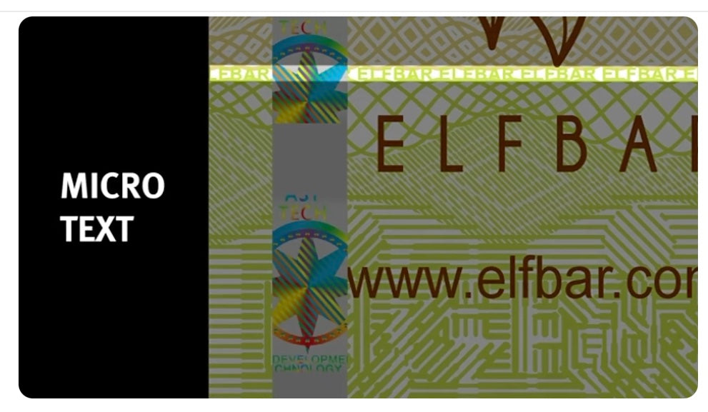Fake Elf Bar Hologram Sticker