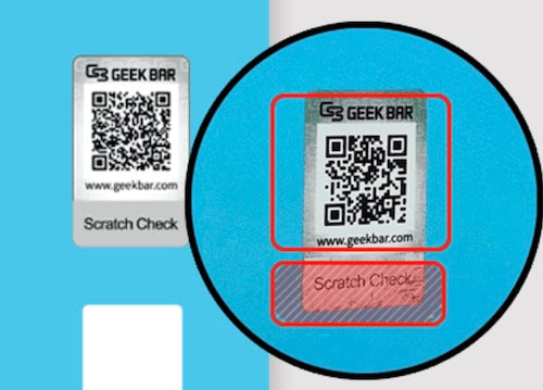 A Geek Bar has a scratch-off authenticity code that you can use to verify the device.