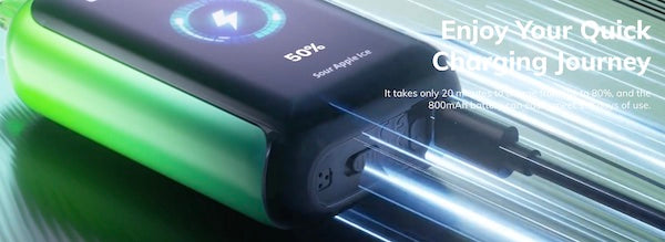 The Geek Bar Skyview charges to 80 percent in just 20 minutes.