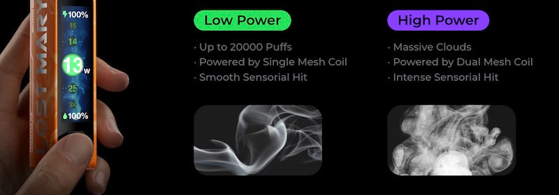 Your Lost Mary vapes will last longer if you minimize your usage of the higher-powered vaping modes.