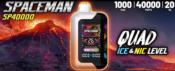 The SMOK Spaceman SP40000 lasts up to 40,000 puffs and is one of the longest-lasting rechargeable disposable vapes.