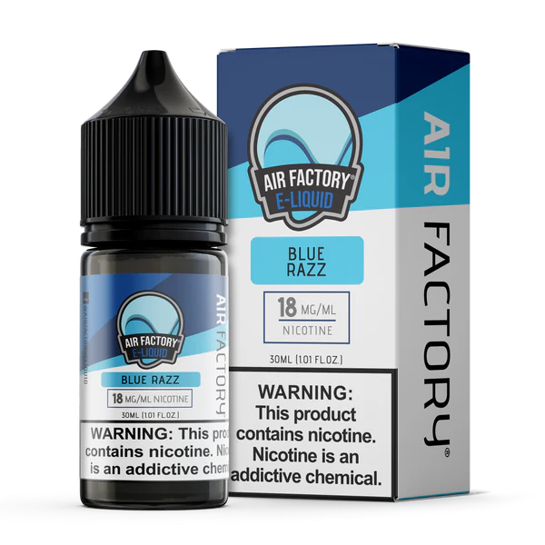 Air Factory salt nic juice is available in strengths of 18 and 36 mg/ml.