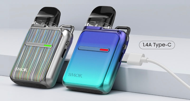The SMOK Novo Master Box has a mini box shape rather than a stick shape. It also has a faster charging speed.