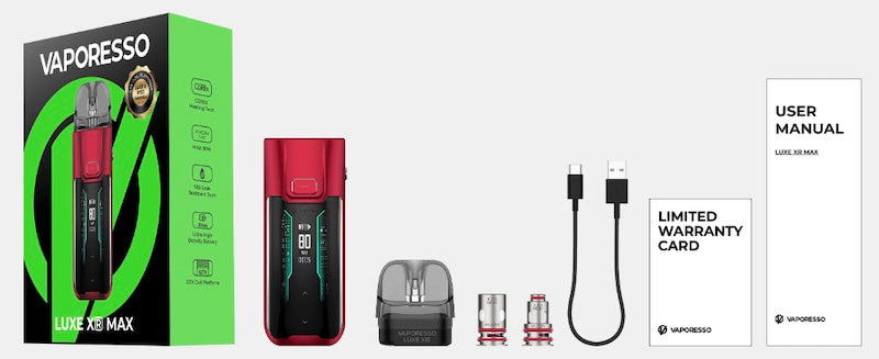 The Vaporesso Luxe XR Max kit includes two coils.