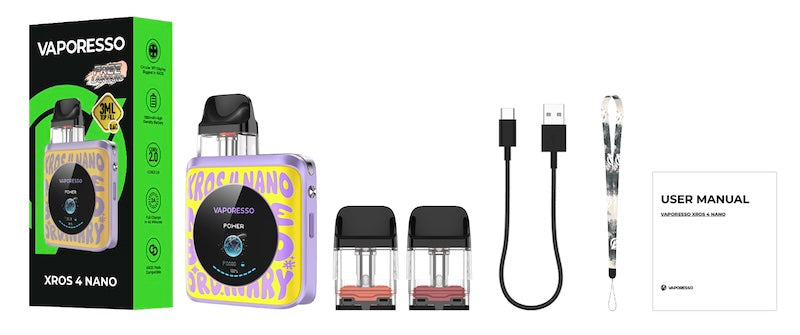 The Vaporesso XROS 4 Nano kit includes two pods.